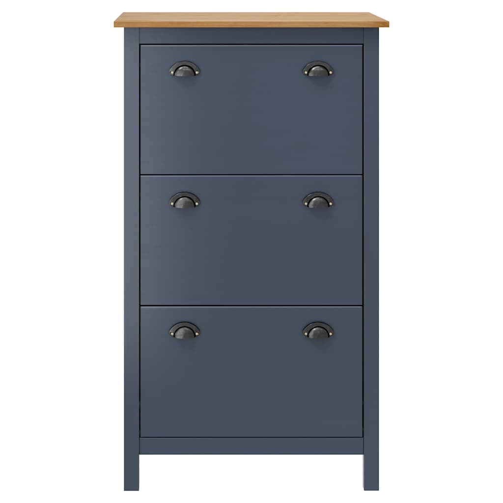 Mueble zapatero Hill madera pino gris 72x35x124 cm
