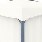 Cenador con cortina blanco crema aluminio 3x3 m