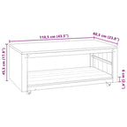 Mesa de centro de madera maciza de teca 110x60x40 cm