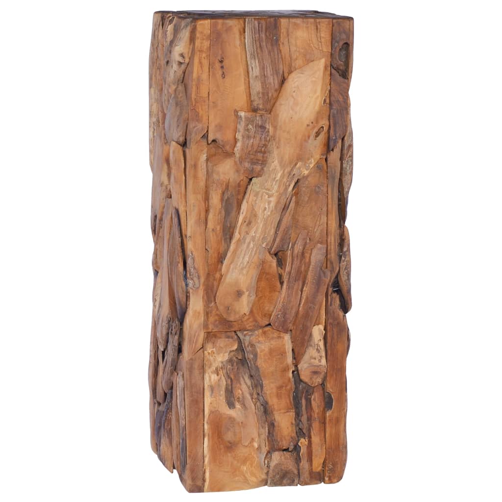 Mesa auxiliar de madera maciza de teca 30x30x80 cm