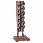 Botellero para 6 botellas madera maciza de roble 35x35x100 cm