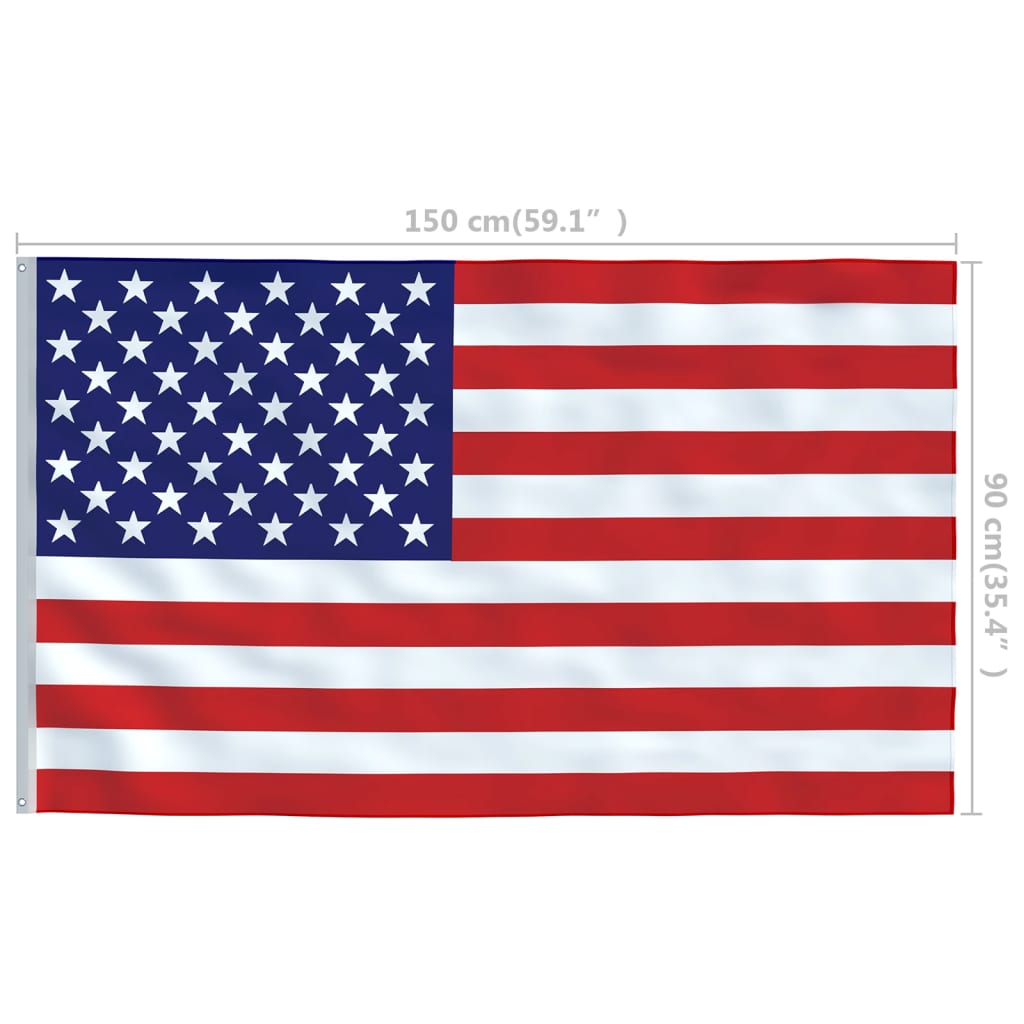Bandera de Estados Unidos y mástil de aluminio 6,2 m