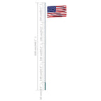 Bandera de Estados Unidos y mástil de aluminio 6,2 m