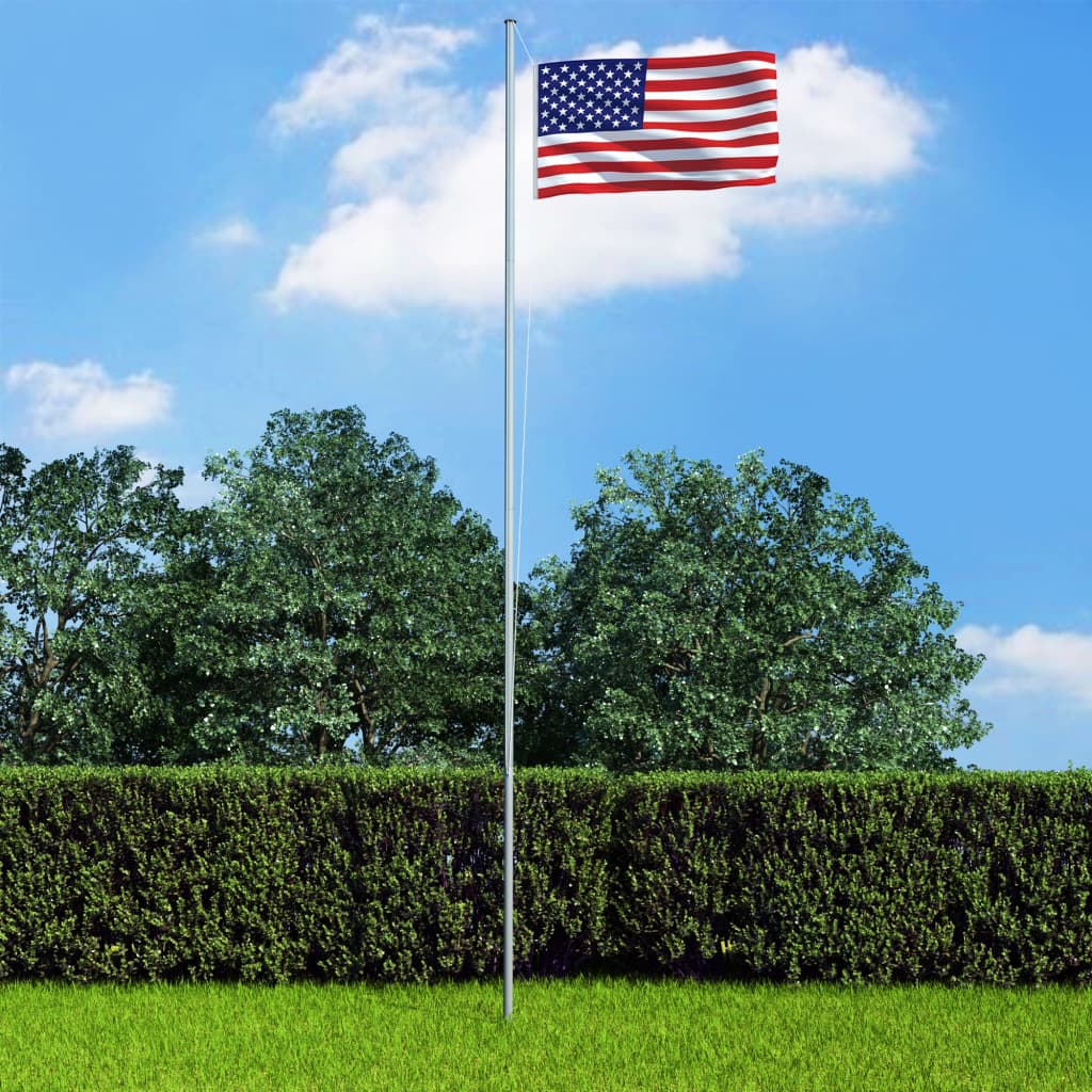 Bandera de Estados Unidos y mástil de aluminio 6,2 m