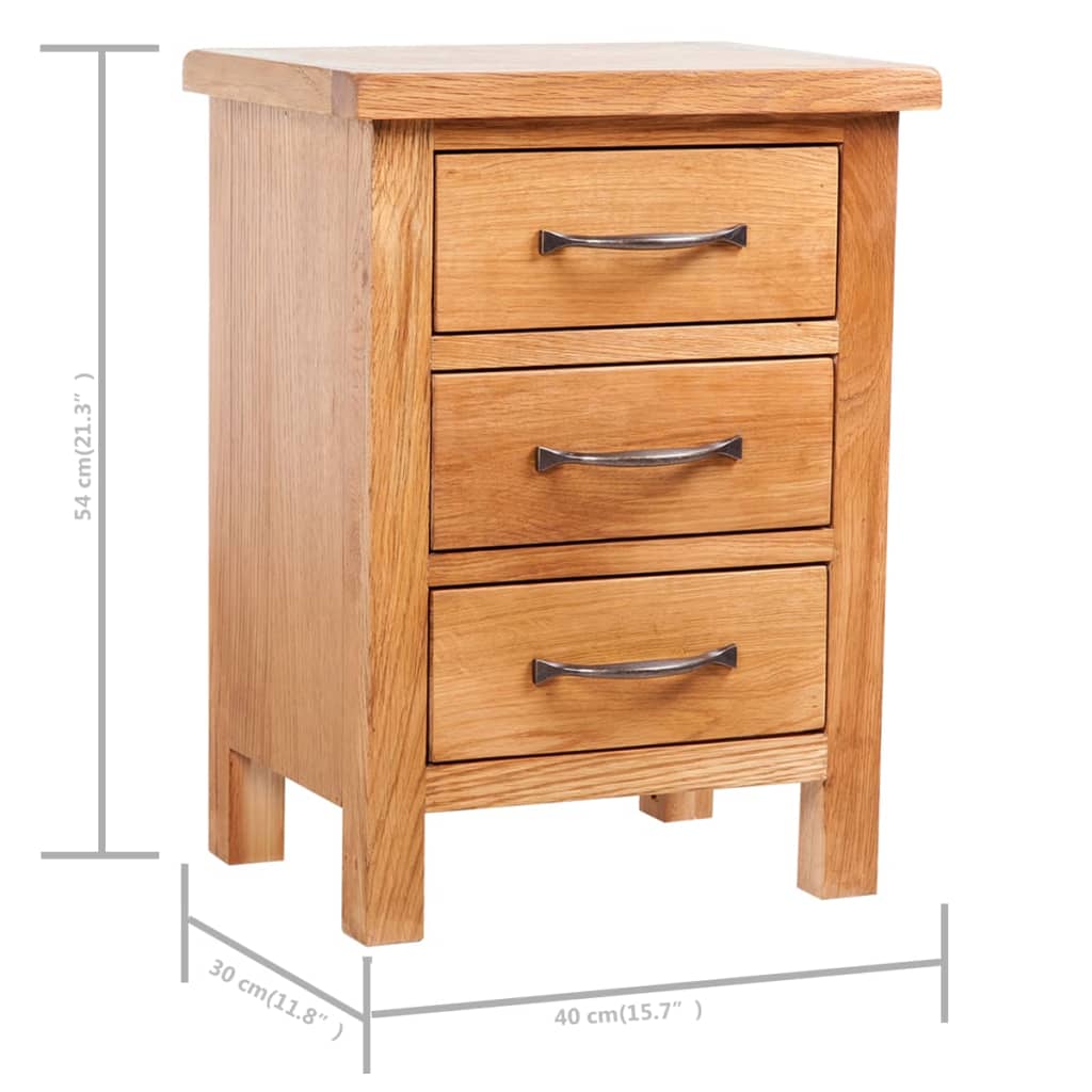 Mesitas de noche 2 unidades madera maciza de roble 40x30x54 cm