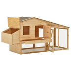 Gallinero madera maciza de pino 178x67x92 cm