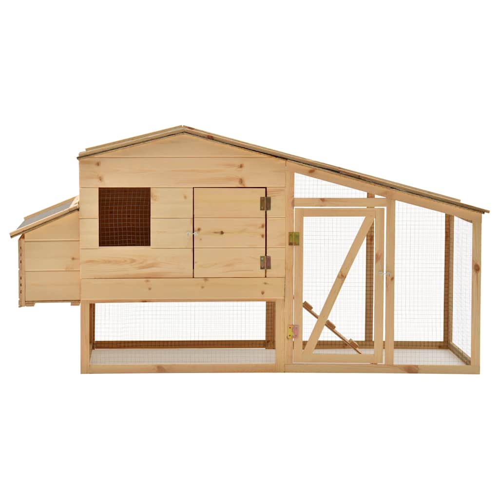 Gallinero madera maciza de pino 178x67x92 cm