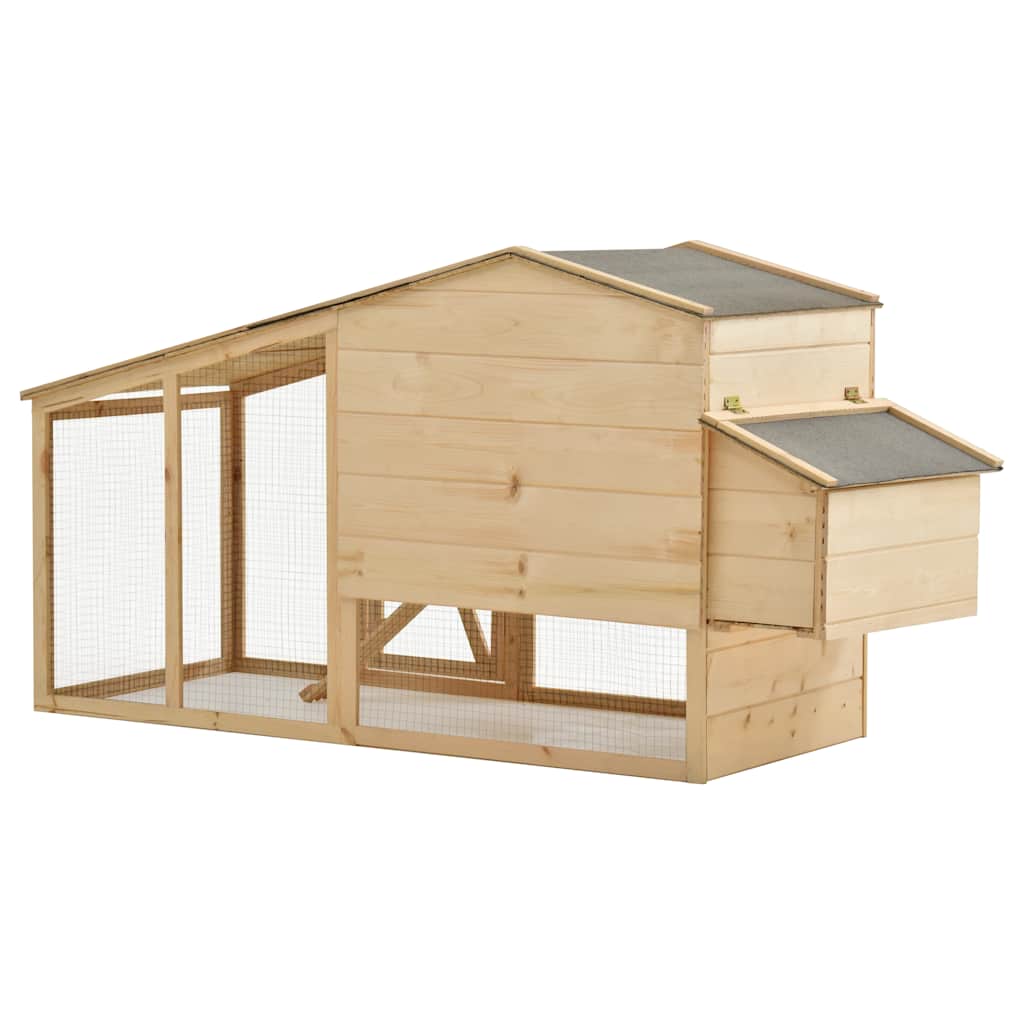 Gallinero madera maciza de pino 178x67x92 cm