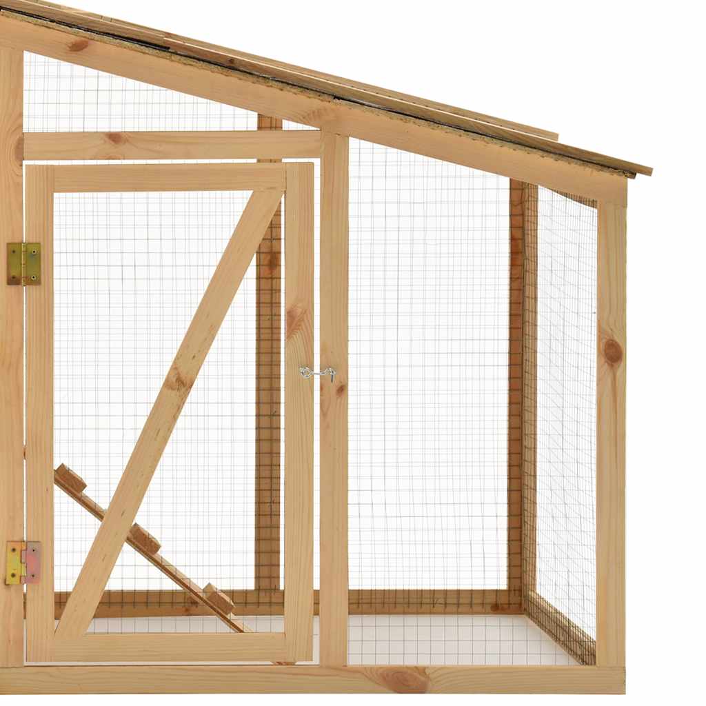 Gallinero madera maciza de pino 178x67x92 cm