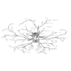 Lámpara de techo brazos cristal forma hoja 5 bombillas blanco
