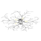 Lámpara de techo brazos cristal forma hoja 5 bombillas blanco