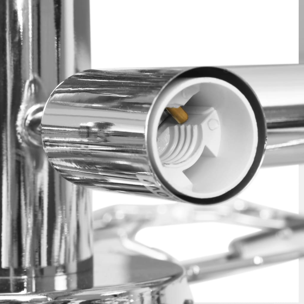 Lámpara de techo brazos cristal forma hoja 5 bombillas blanco