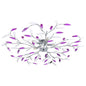 White 5-light leaf-shaped crystal arm ceiling lamp