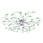 White 5-light leaf-shaped crystal arm ceiling lamp