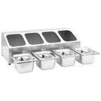 Soporte bandeja Gastronorm con 4 bandejas 1/6 acero inoxidable