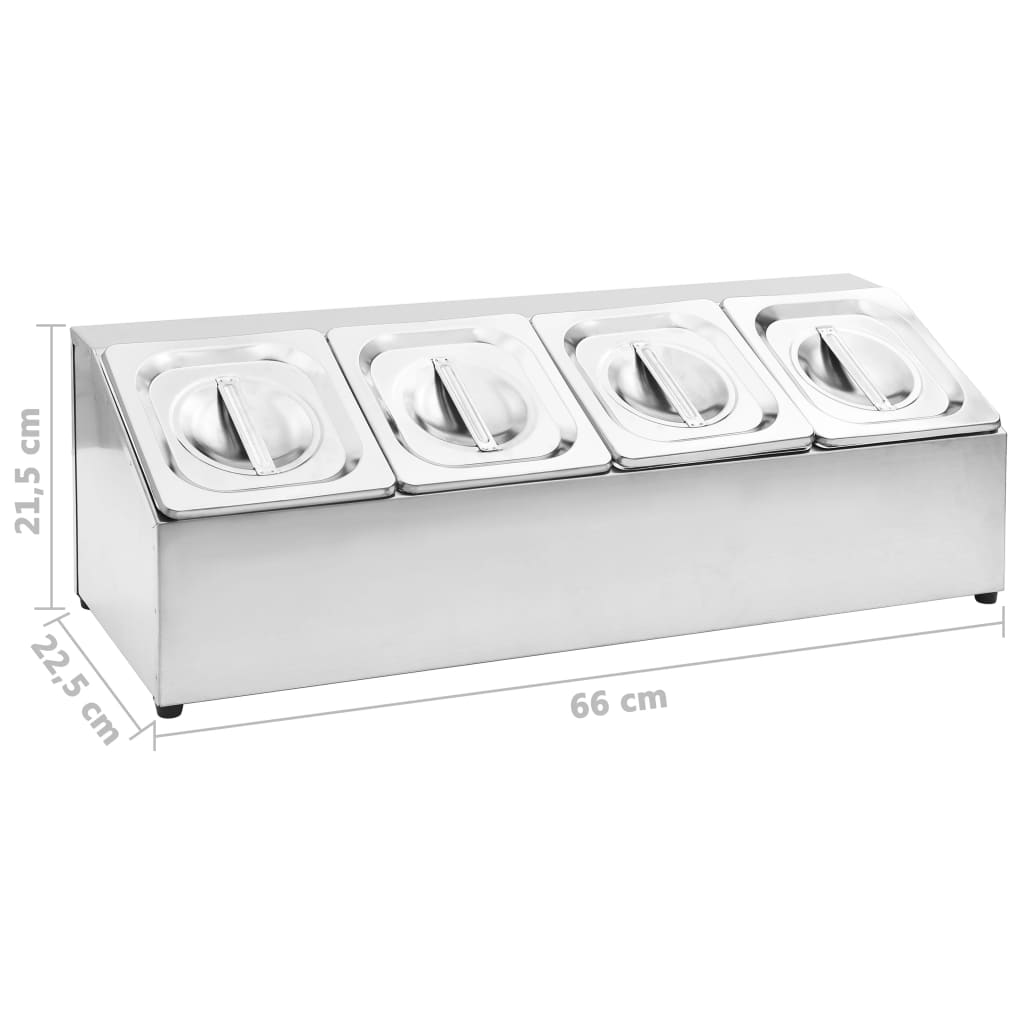 Soporte bandeja Gastronorm con 4 bandejas 1/6 acero inoxidable