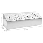 Soporte bandeja Gastronorm con 4 bandejas 1/6 acero inoxidable