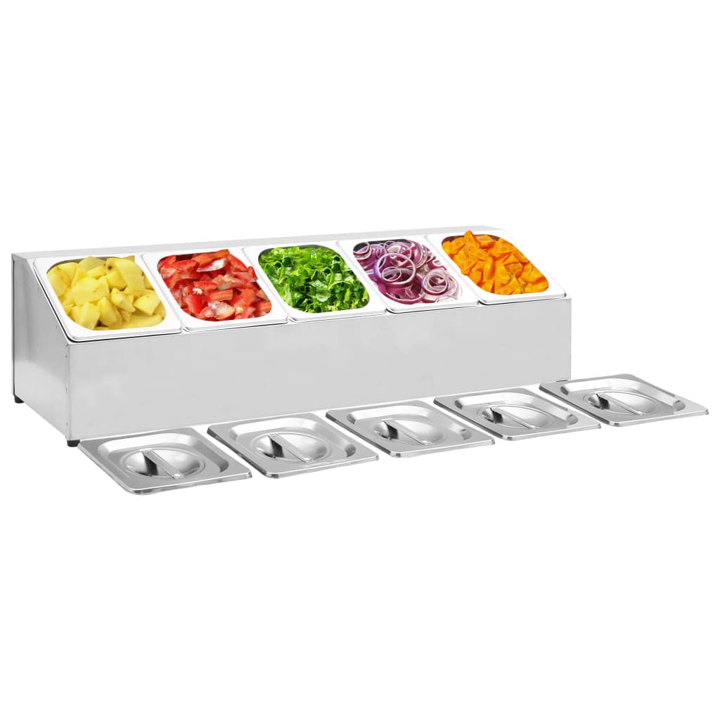 Suporte para tabuleiro Gastronorm com 4 tabuleiros 1/6 aço inoxidável