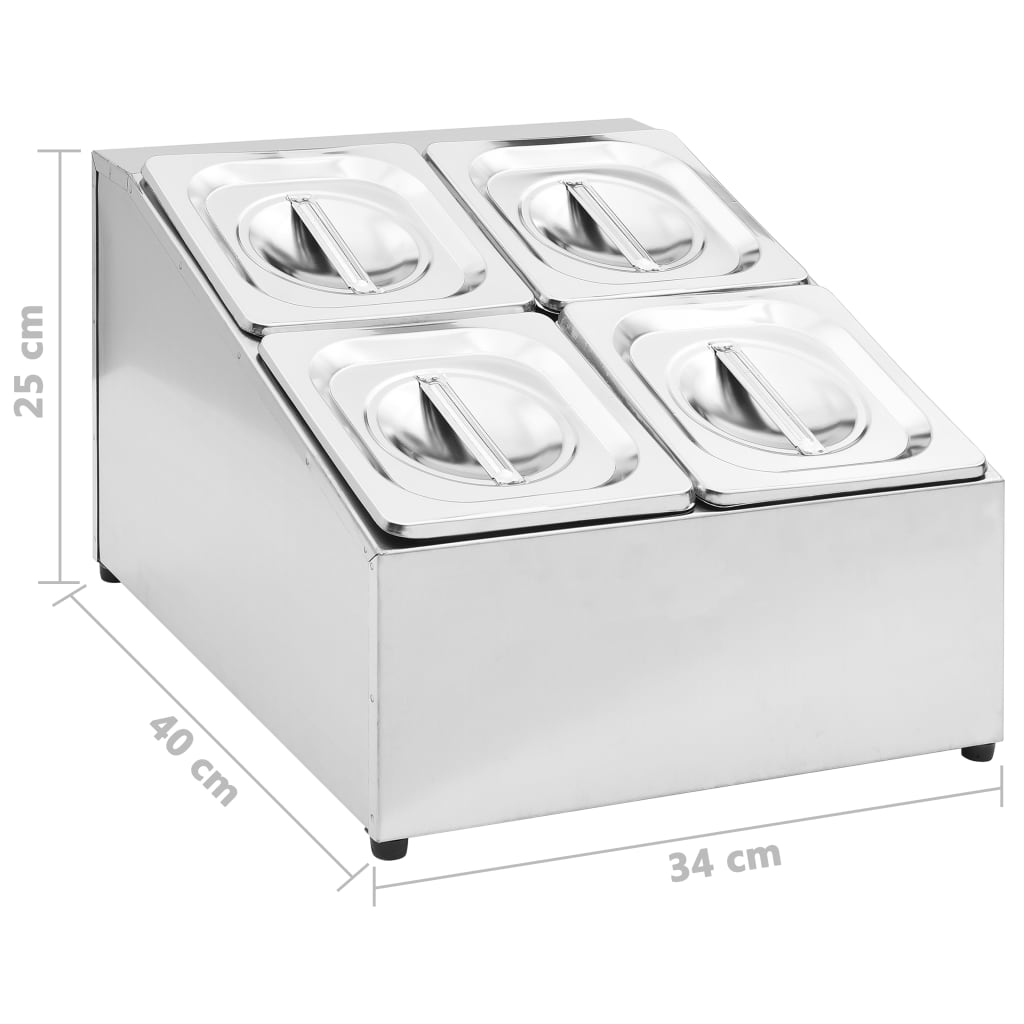 Soporte bandeja Gastronorm con 4 bandejas 1/6 acero inoxidable