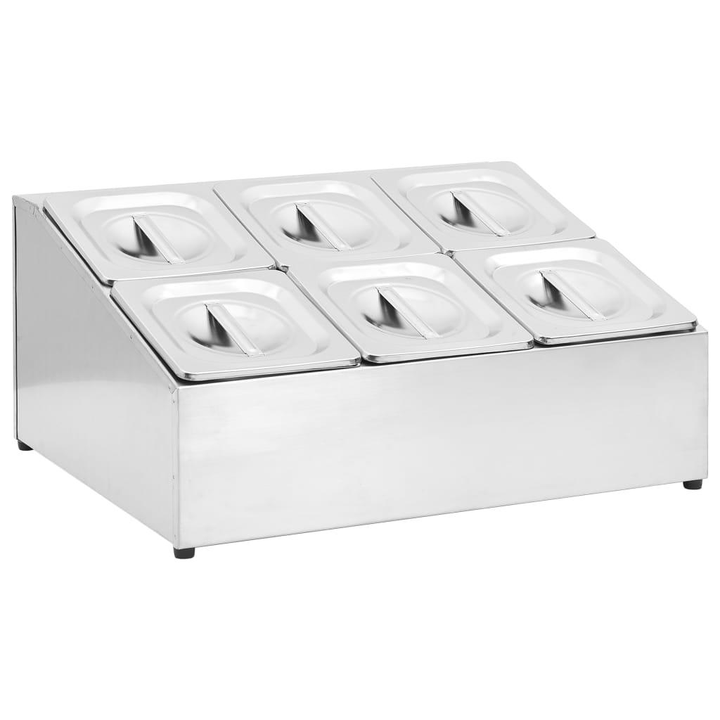 Soporte bandeja Gastronorm con 6 bandejas 1/6 acero inoxidable