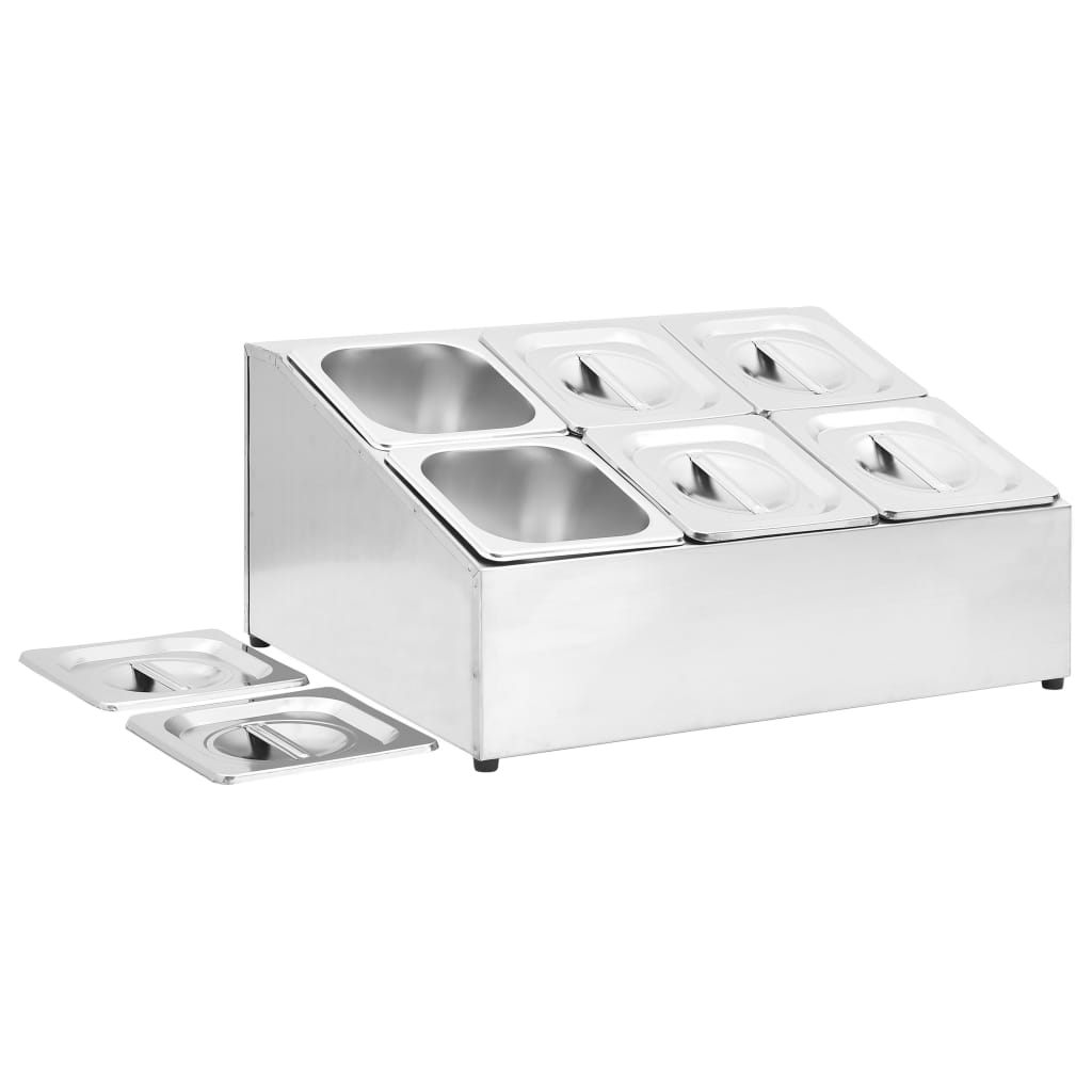 Soporte bandeja Gastronorm con 6 bandejas 1/6 acero inoxidable