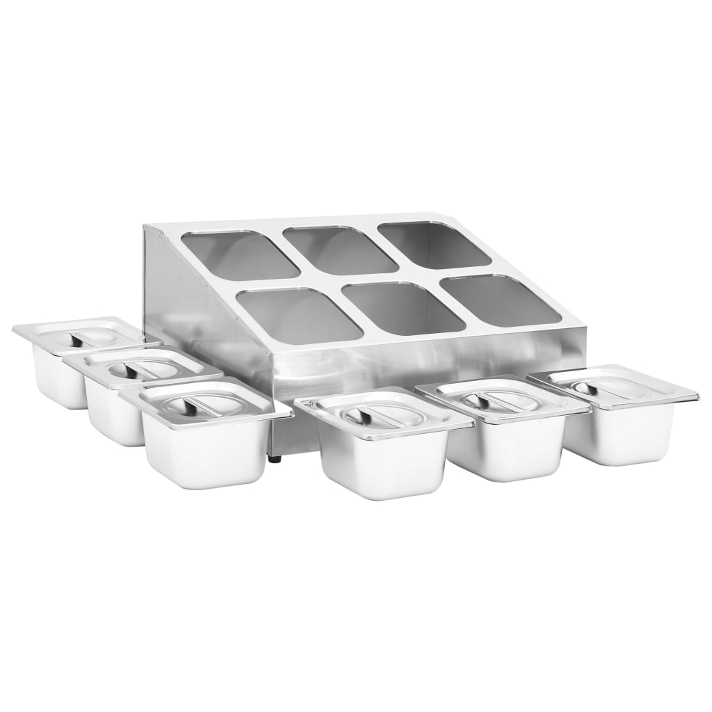 Soporte bandeja Gastronorm con 6 bandejas 1/6 acero inoxidable