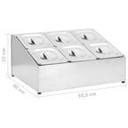 Soporte bandeja Gastronorm con 6 bandejas 1/6 acero inoxidable
