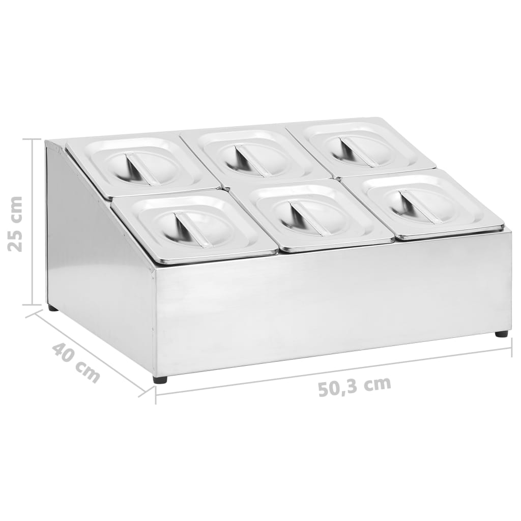 Soporte bandeja Gastronorm con 6 bandejas 1/6 acero inoxidable