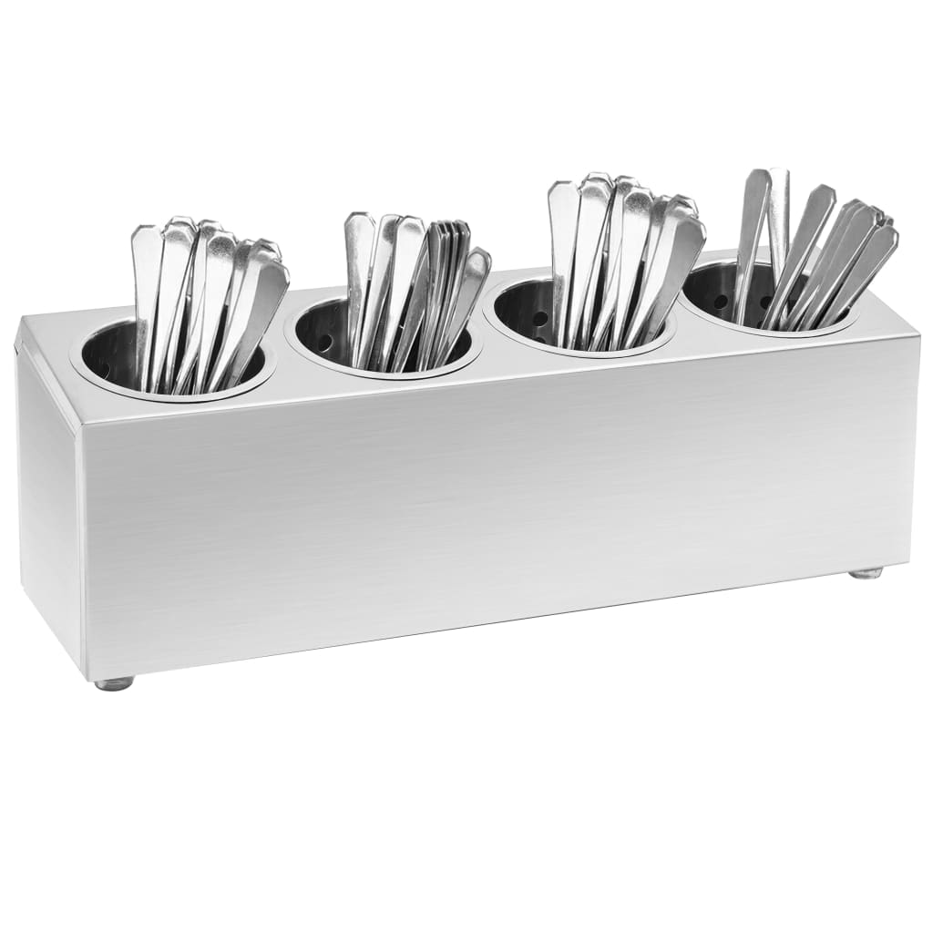 Cutlery holder 3 compartments stainless steel rectangular
