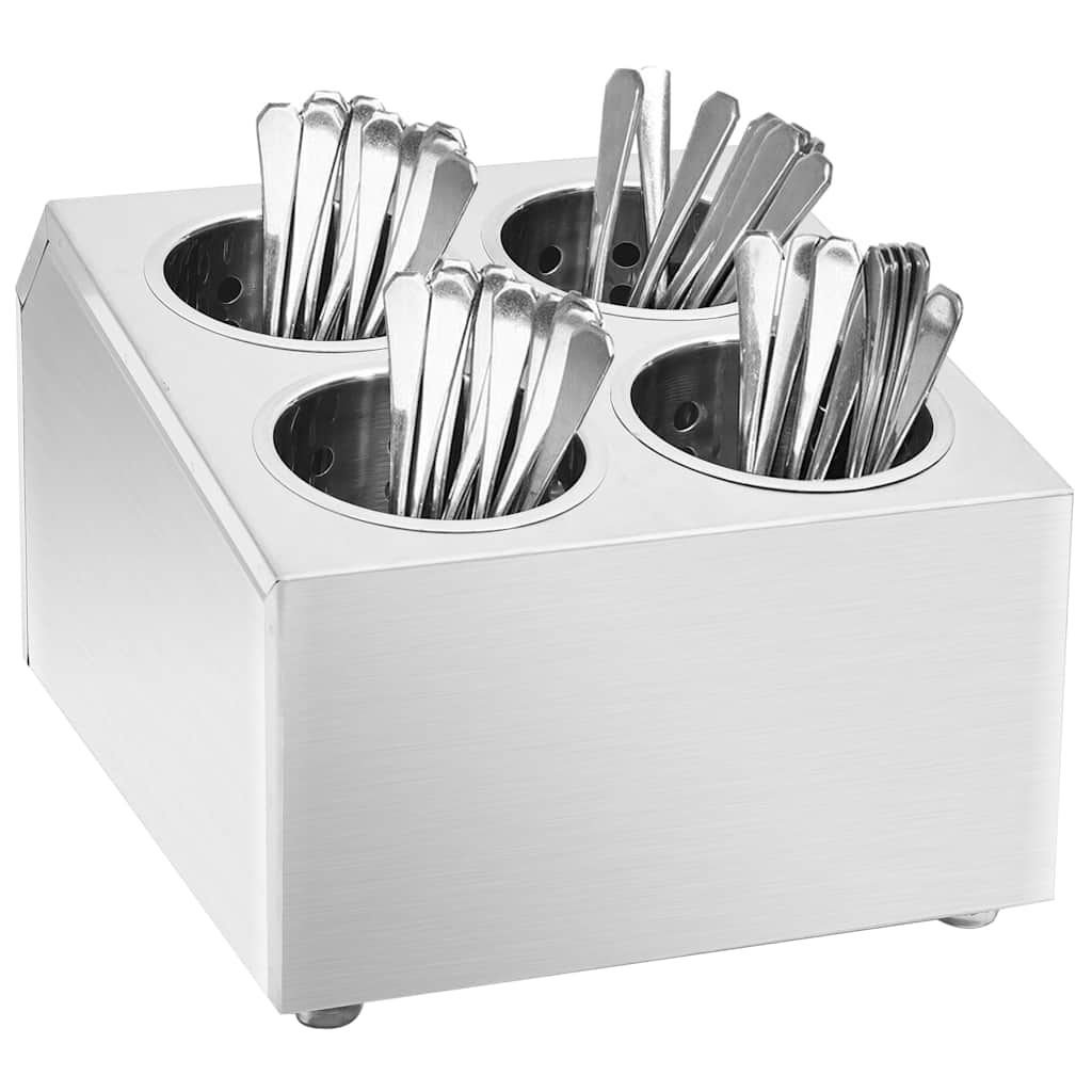 Cutlery holder 3 compartments stainless steel rectangular