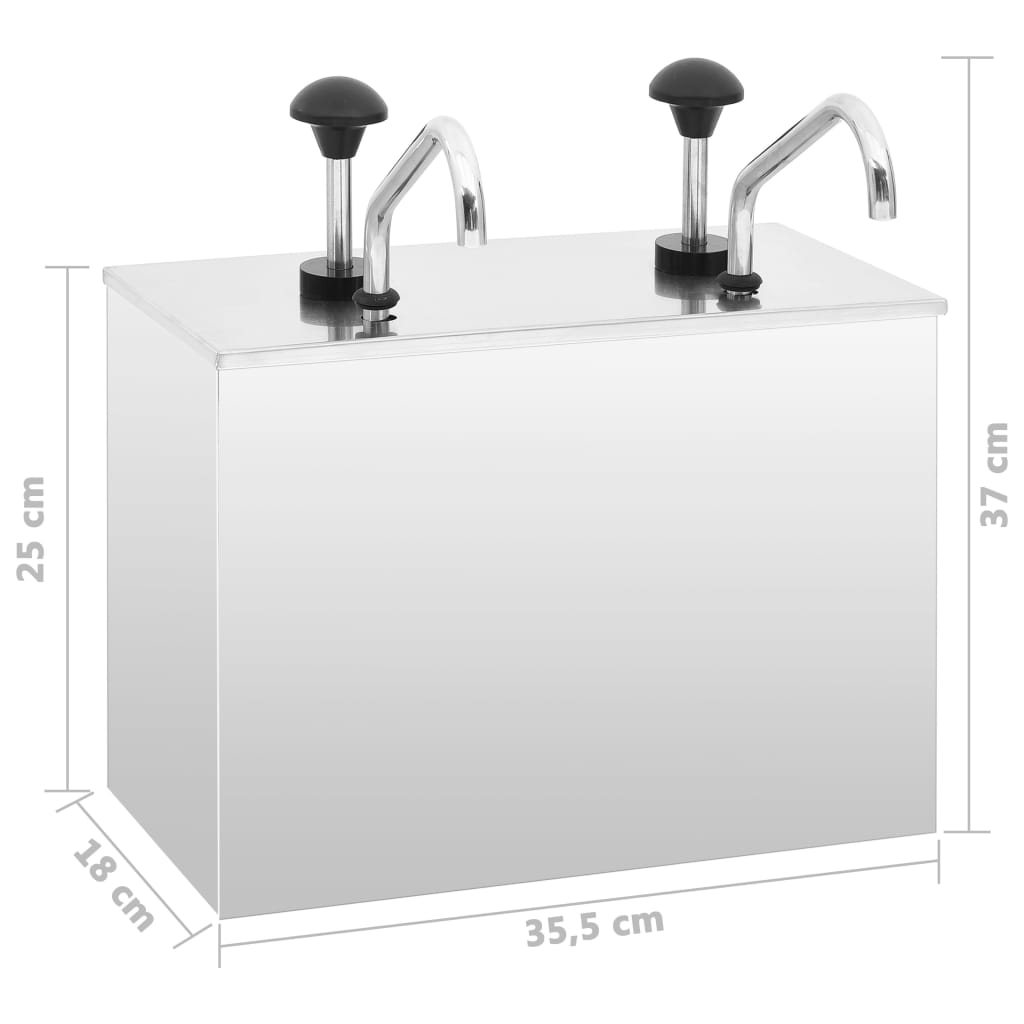 Dispensador de salsa de acero inoxidable 2 x 3,5 L