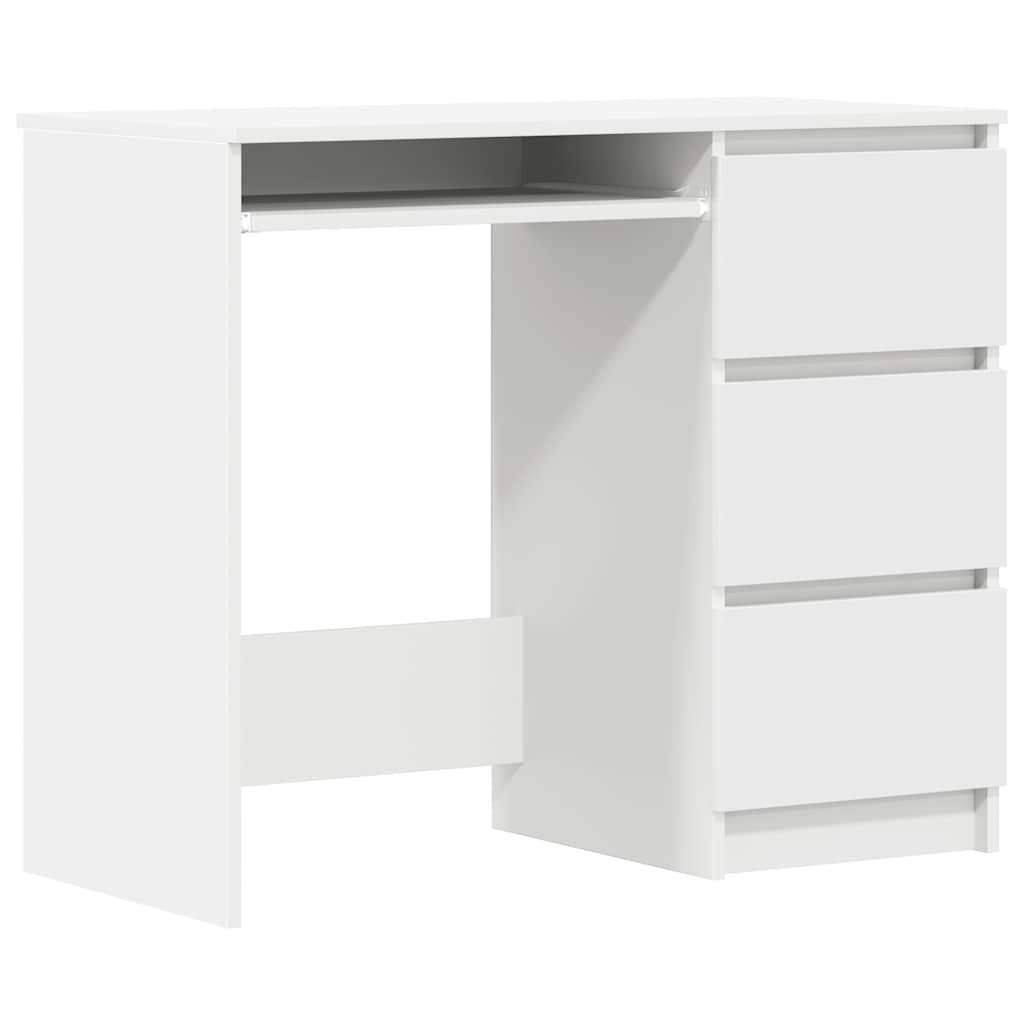 Escritorio de madera contrachapada blanco 90x45x76 cm