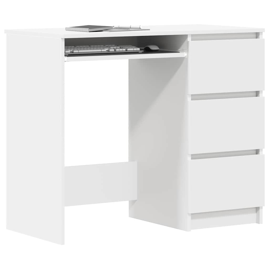 Escritorio de madera contrachapada blanco 90x45x76 cm