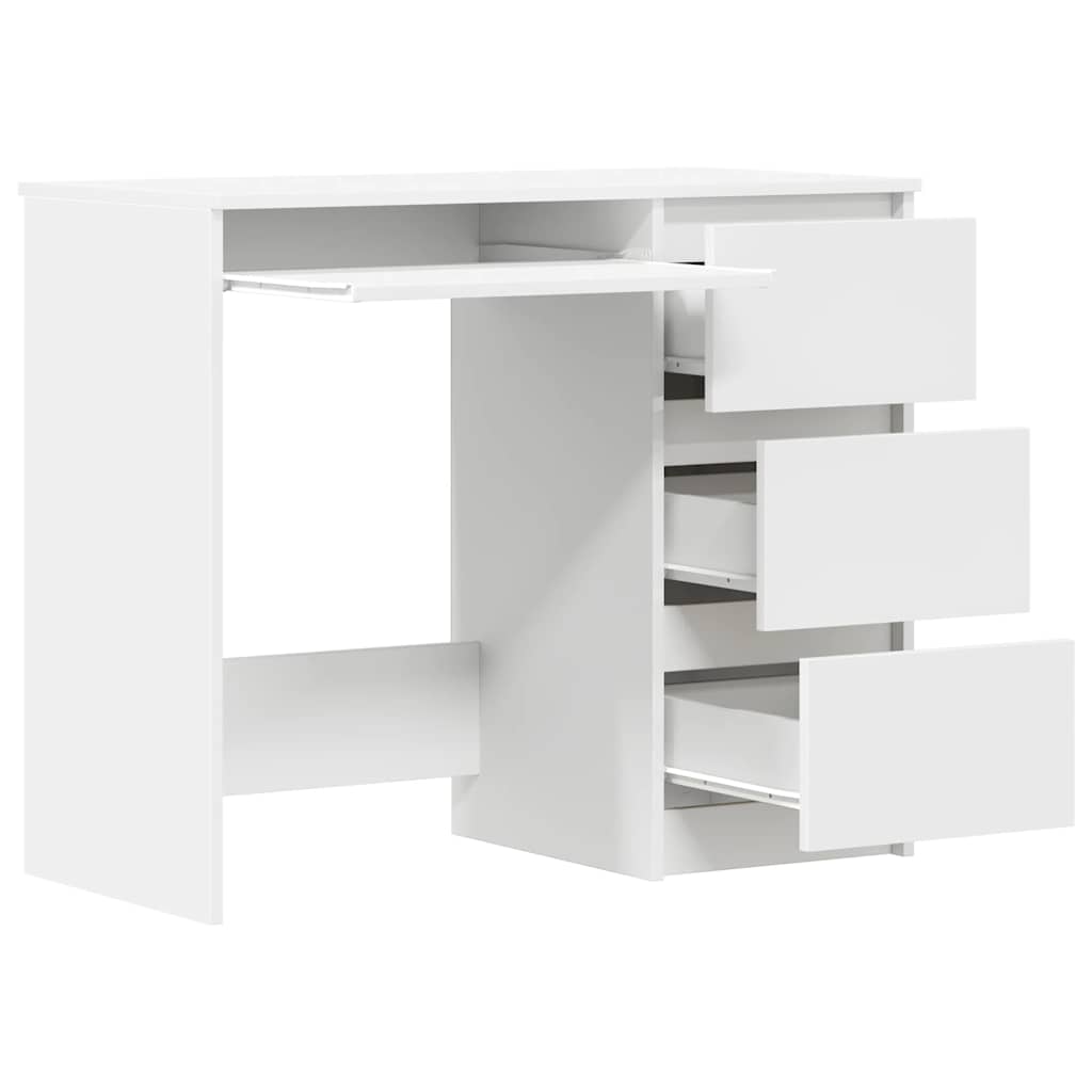 Escritorio de madera contrachapada blanco 90x45x76 cm