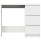 Escritorio de madera contrachapada blanco 90x45x76 cm