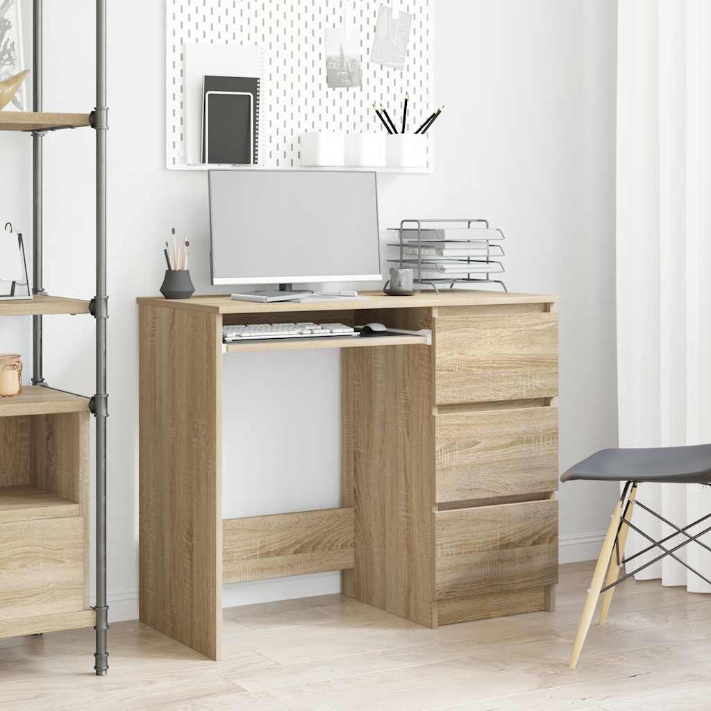 Escritorio de madera contrachapada blanco 90x45x76 cm