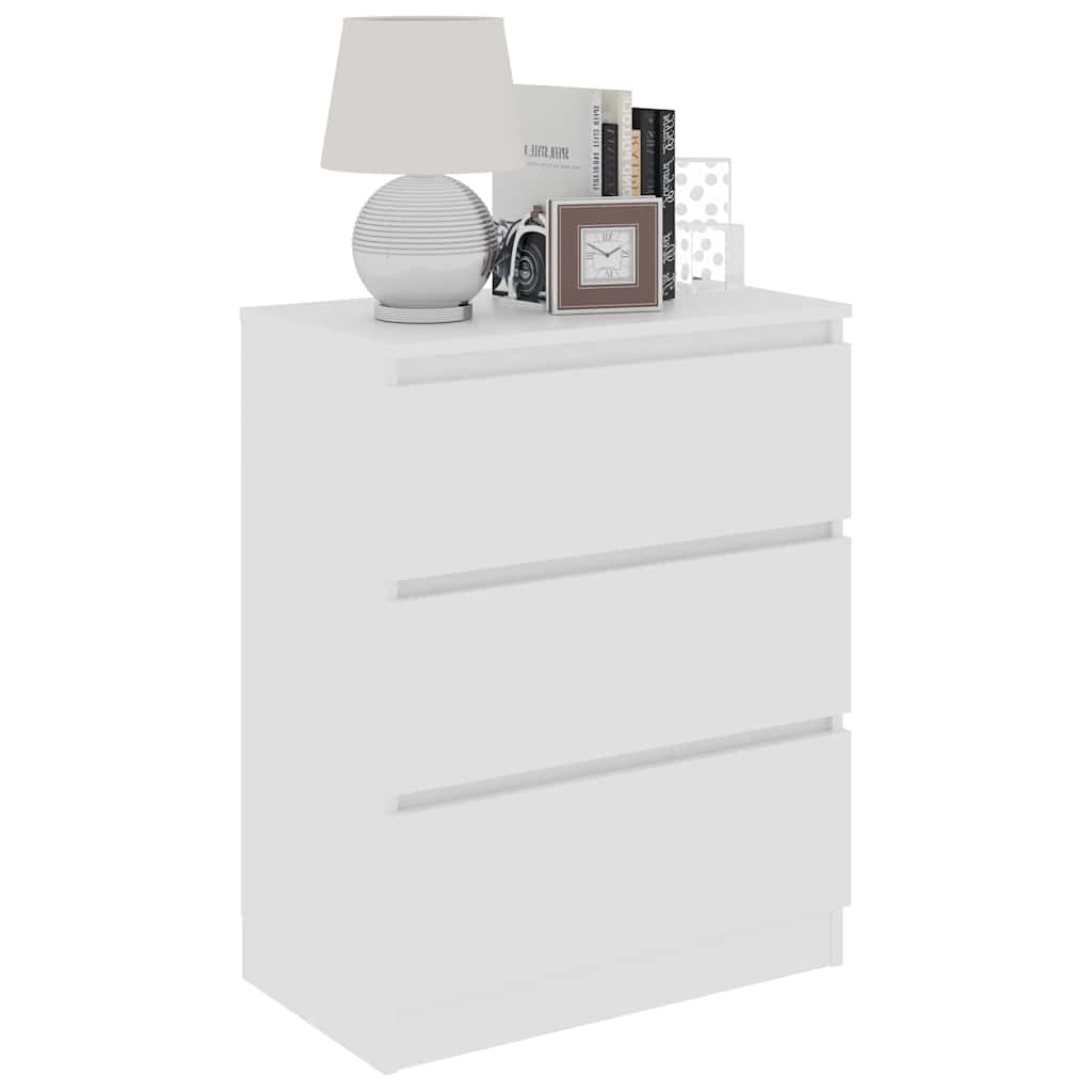Aparador de madera contrachapada blanco 60x35x76 cm