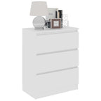 Aparador de madera contrachapada blanco 60x35x76 cm