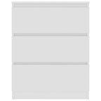 Aparador de madera contrachapada blanco 60x35x76 cm