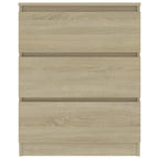 Aparador de madera contrachapada color roble Sonoma 60x35x76 cm