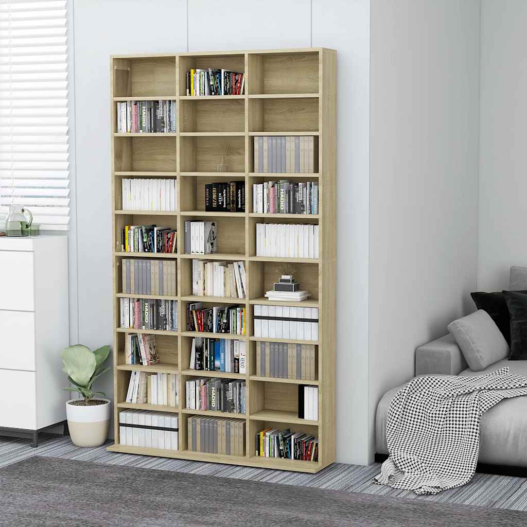 White Plywood CD Cabinet 100x23x89.5 cm