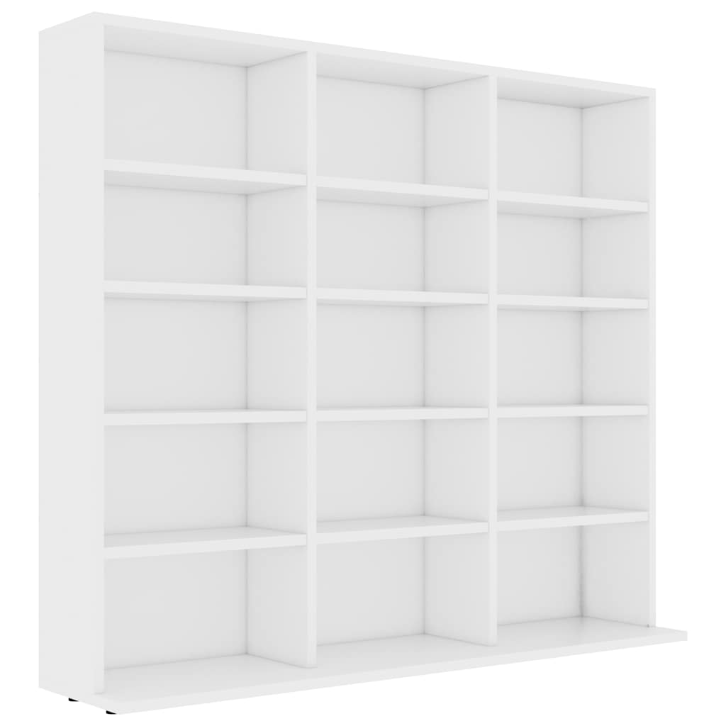 Armario para CDs madera contrachapada blanco 100x23x89,5 cm