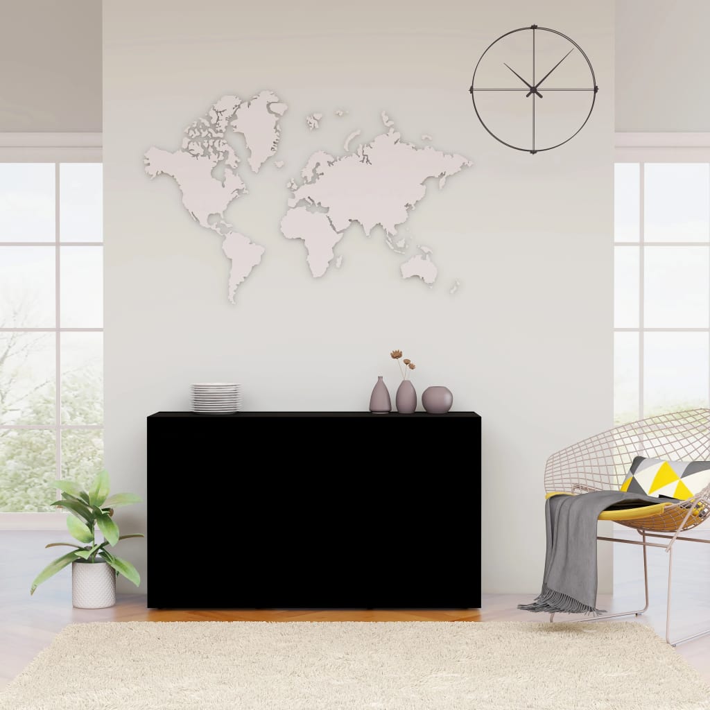 Aparador de madera contrachapada blanco 120x36x69 cm