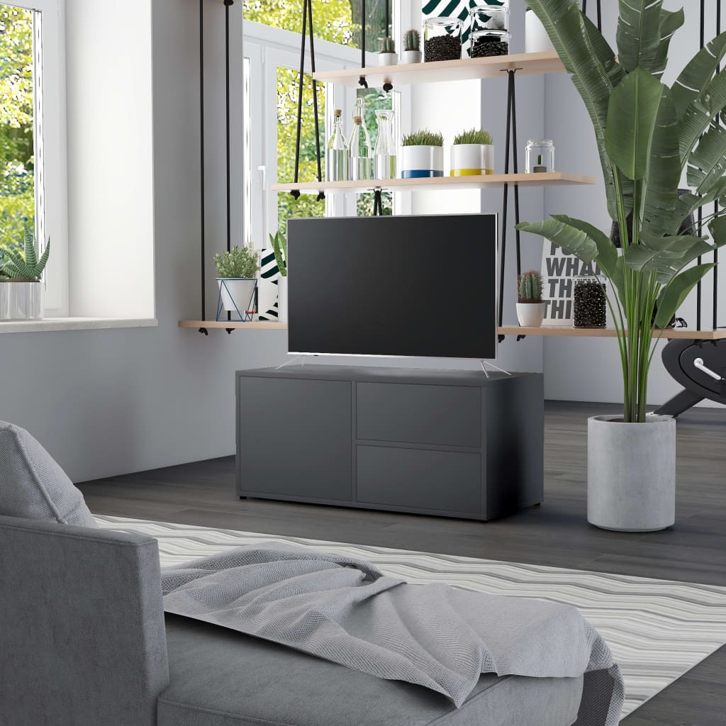 Mueble para TV madera contrachapada blanco 80x34x36 cm