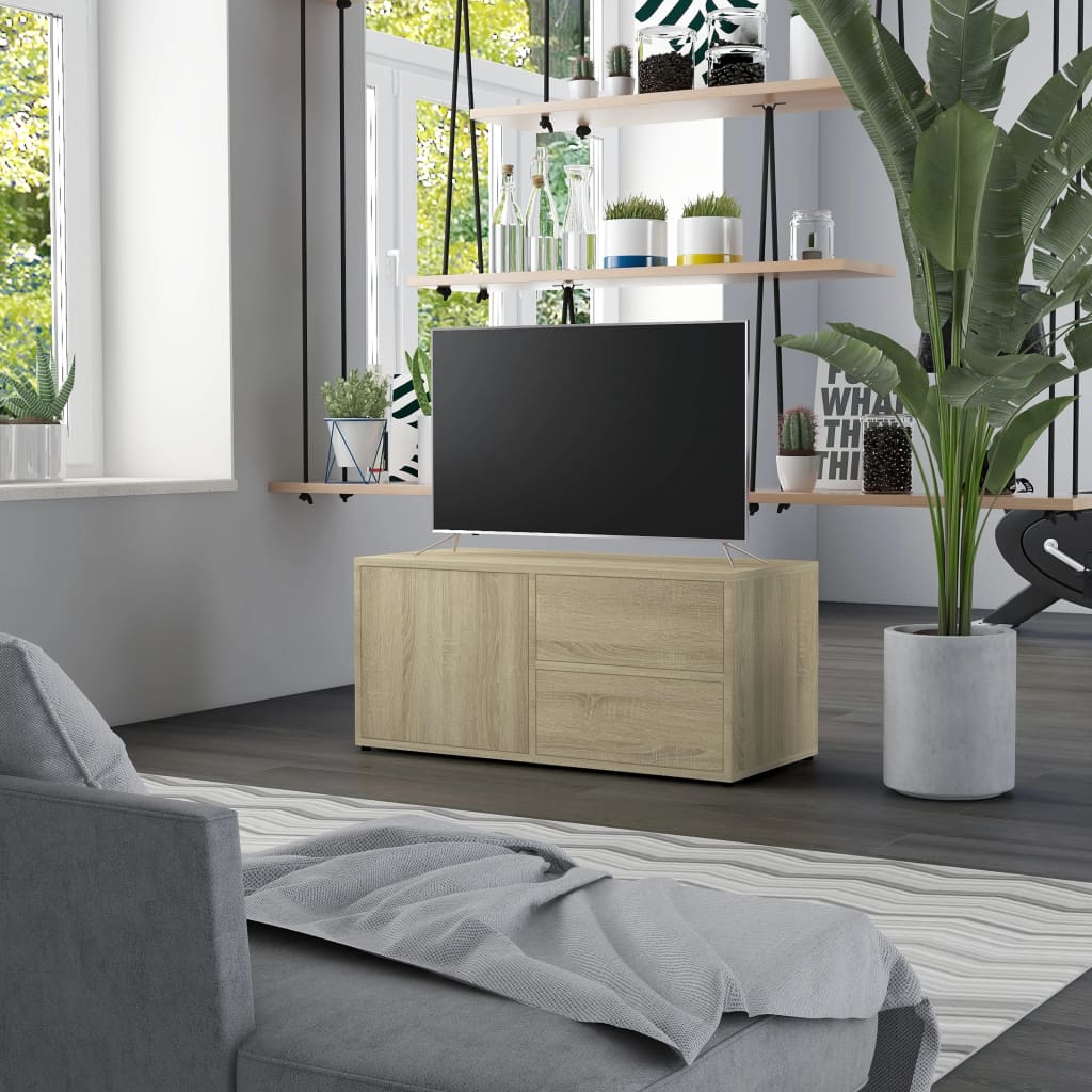 Mueble para TV madera contrachapada blanco 80x34x36 cm