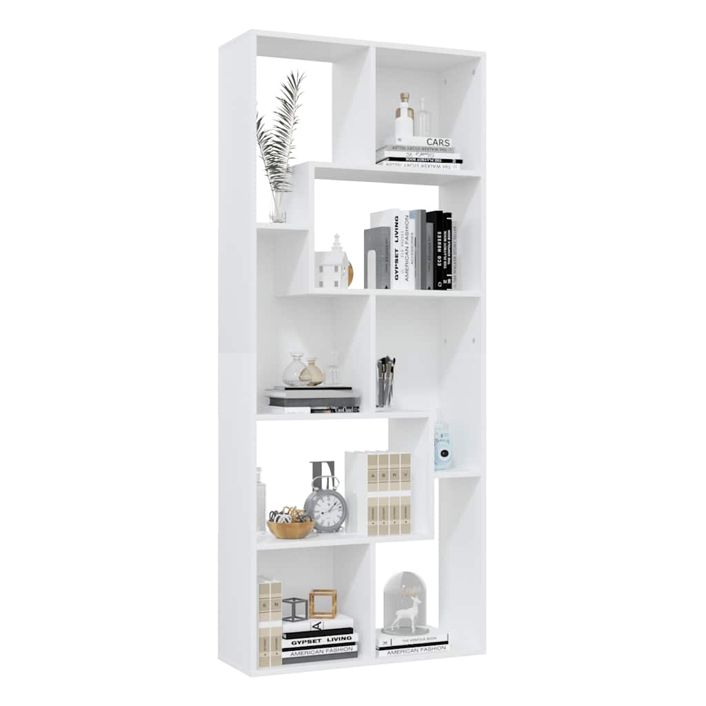 Estantería librería madera contrachapada blanco 67x24x161 cm