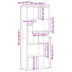 Estantería librería madera contrachapada blanco 67x24x161 cm