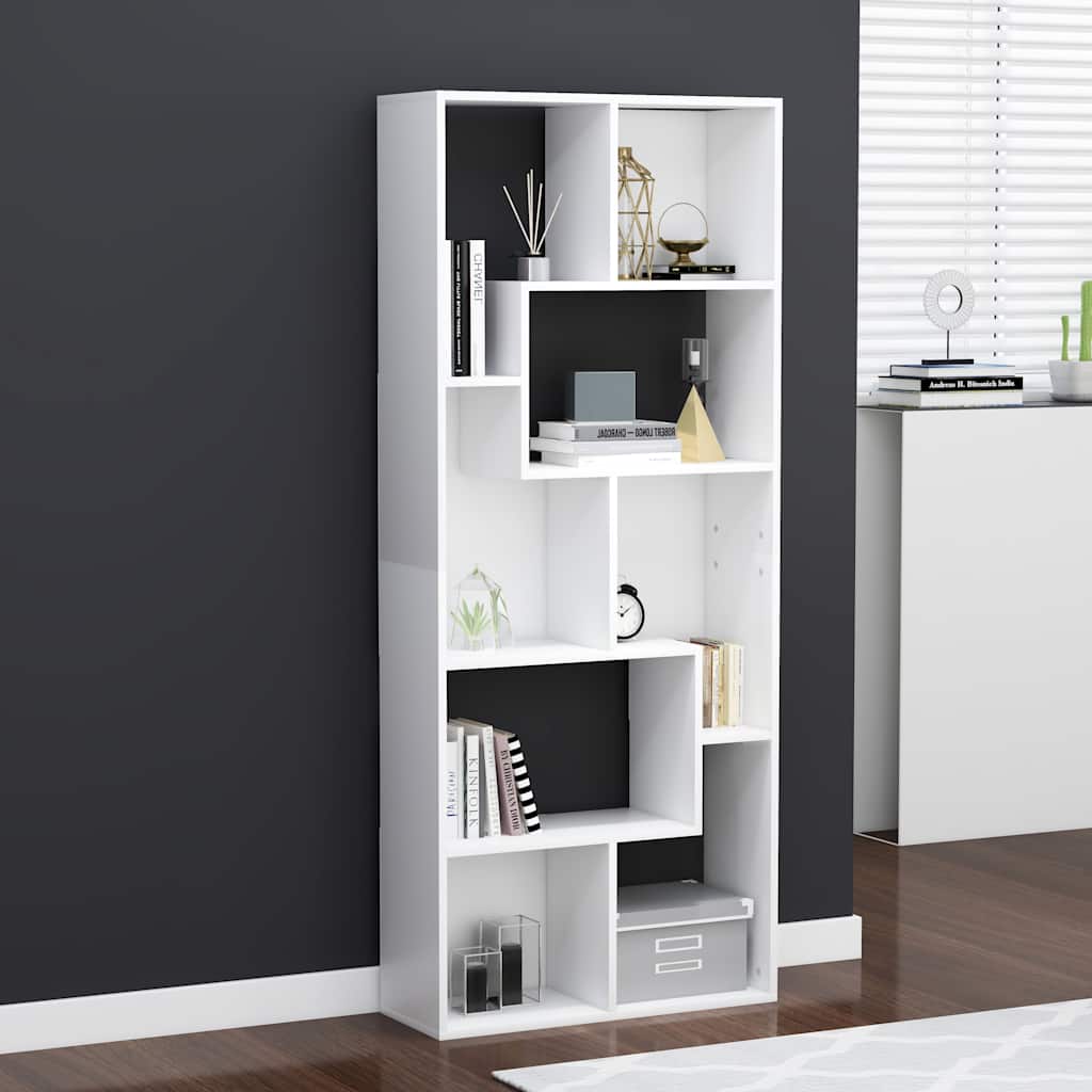 Estantería librería madera contrachapada blanco 67x24x161 cm