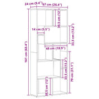 Estantería madera contrachapada color roble Sonoma 67x24x161 cm