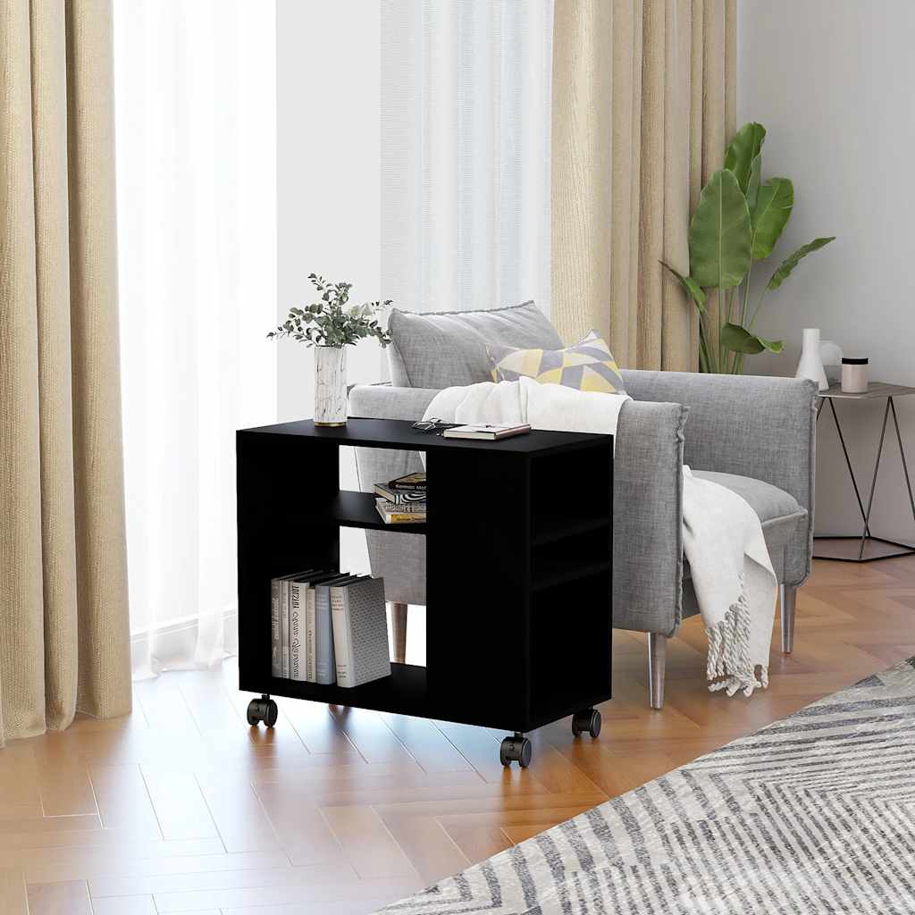 Mesa auxiliar de madera contrachapada blanco 70x35x55 cm